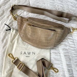 Fawn Design Fawny Pack - Taupe Croc Faux Leather